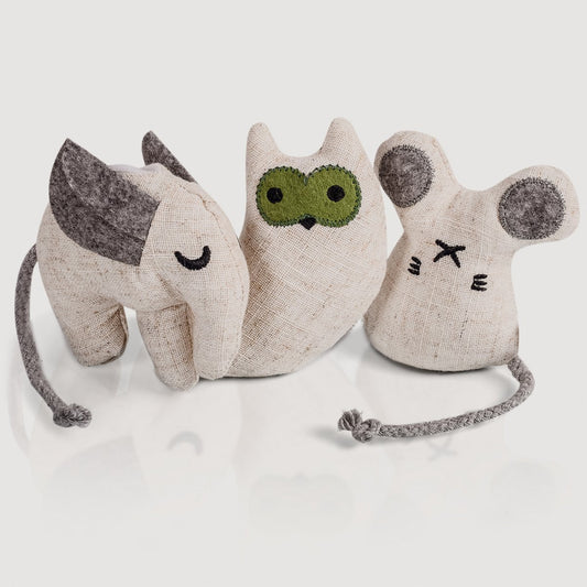 3er Set Katzenspielzeug mit Katzenminze