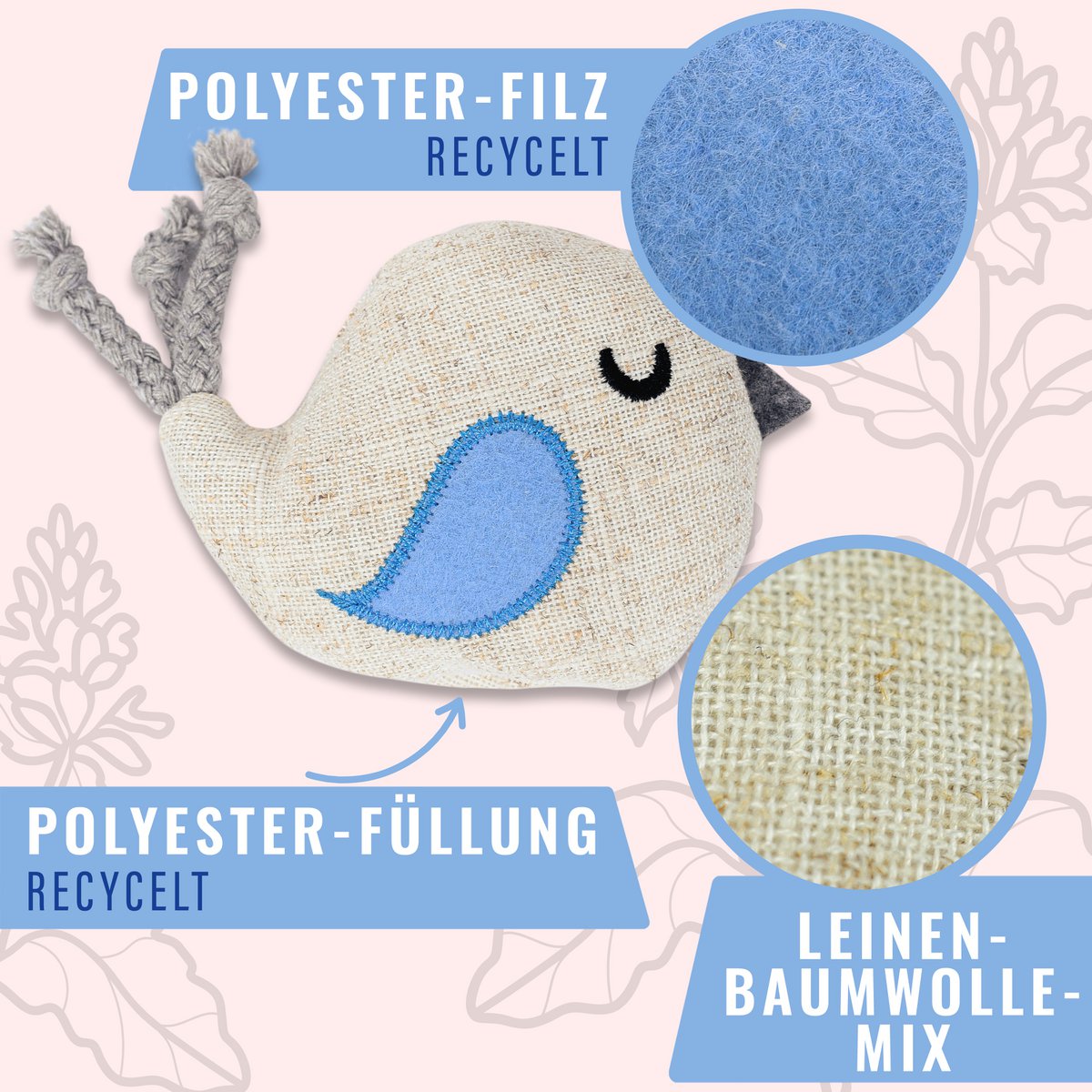 3er Set Katzenspielzeug mit Baldrian