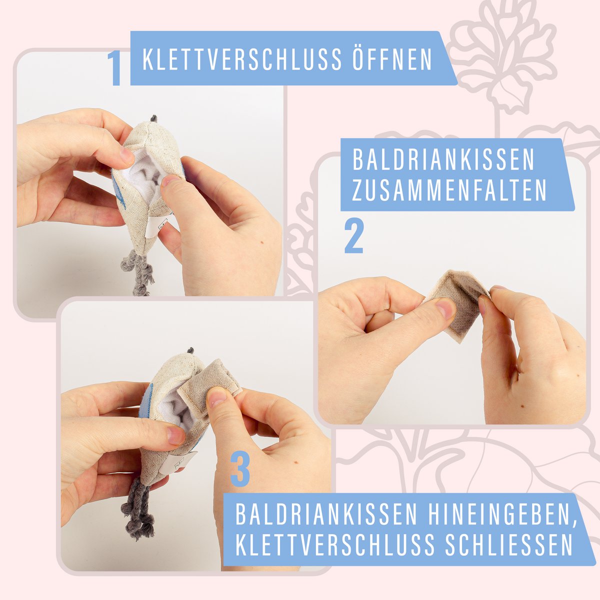 3er Set Katzenspielzeug mit Baldrian