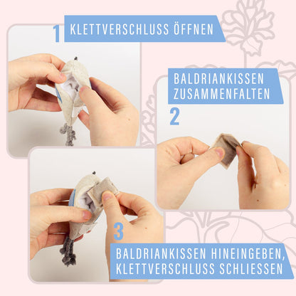 3er Set Katzenspielzeug mit Baldrian