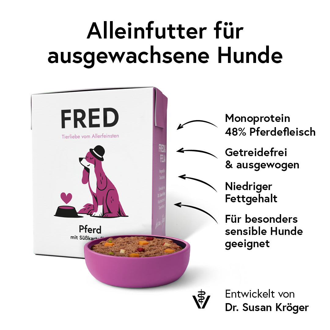 FRED Pferd mit Süßkartoffeln