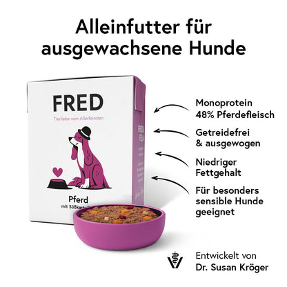 FRED Pferd mit Süßkartoffeln
