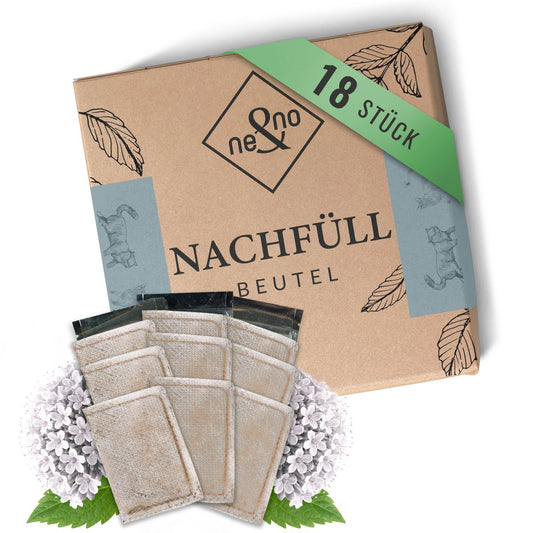 SET BALDRIAN – Nachfüllbeutel für das ne&no Katzenspielzeug (18 Stück)