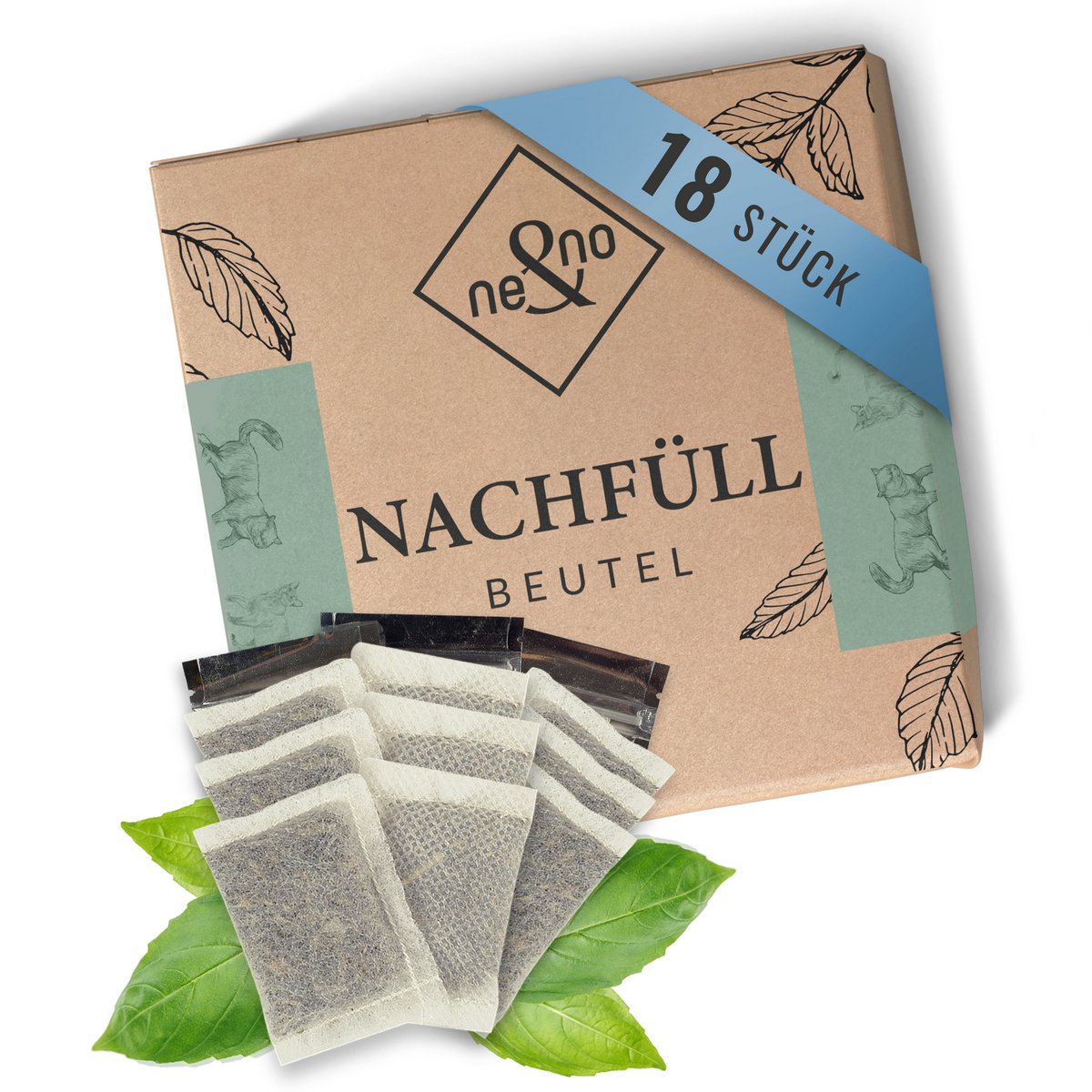 SET KATZENMINZE – Nachfüllbeutel für das ne&no Katzenspielzeug (18 Stück)