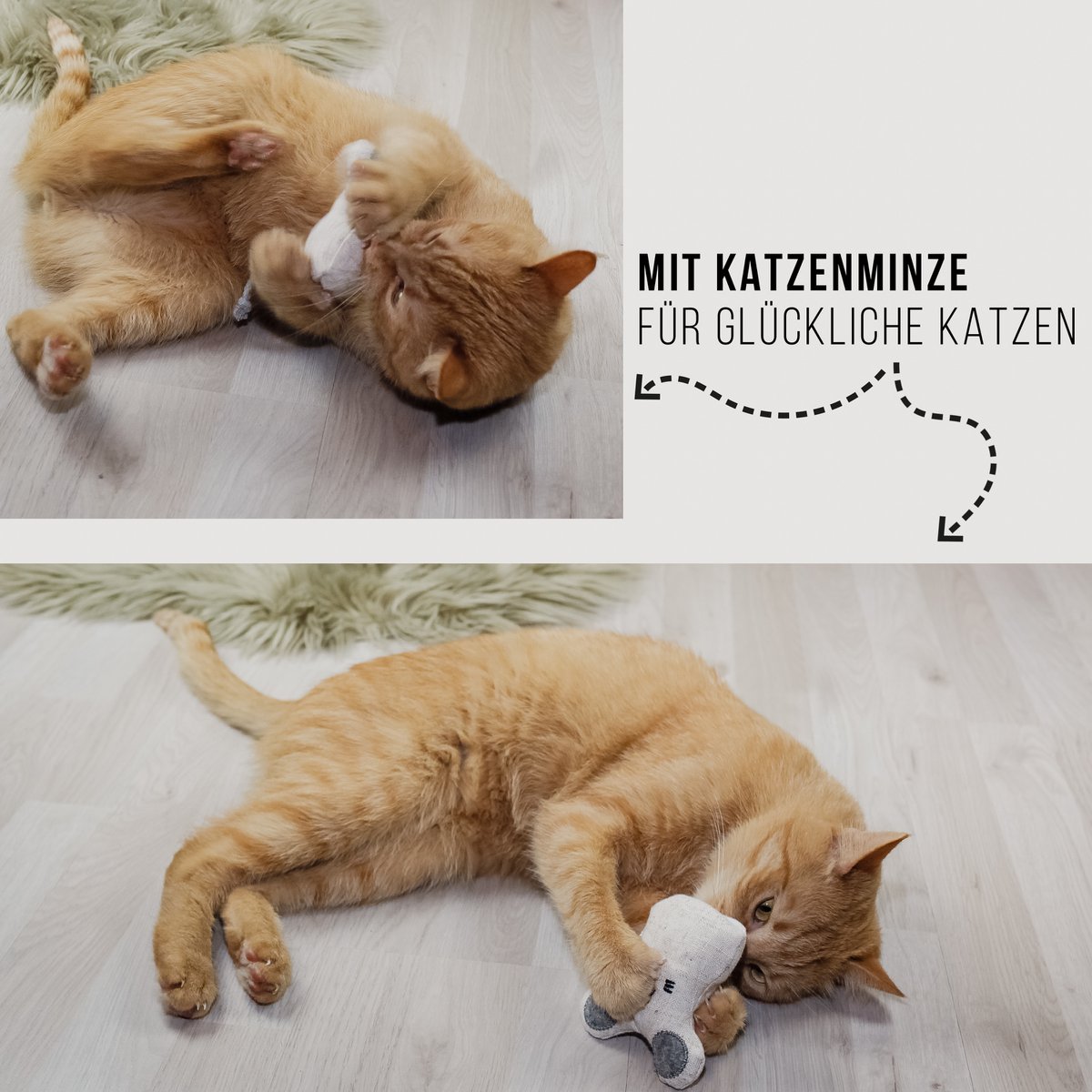 3er Set Katzenspielzeug mit Katzenminze