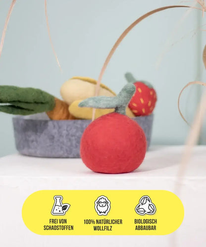 BUDDY. Hundespielzeug aus Wollfilz "Apfel"
