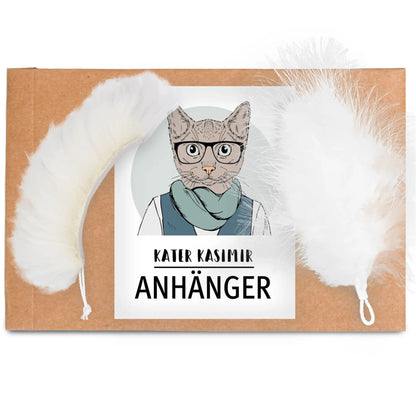 Ersatzanhänger 2er Set für Katzenangel - Schaffell + Feder