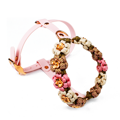 Hundegeschirr Blumen Tierluxe – Handgemacht aus Paracord und Biothane