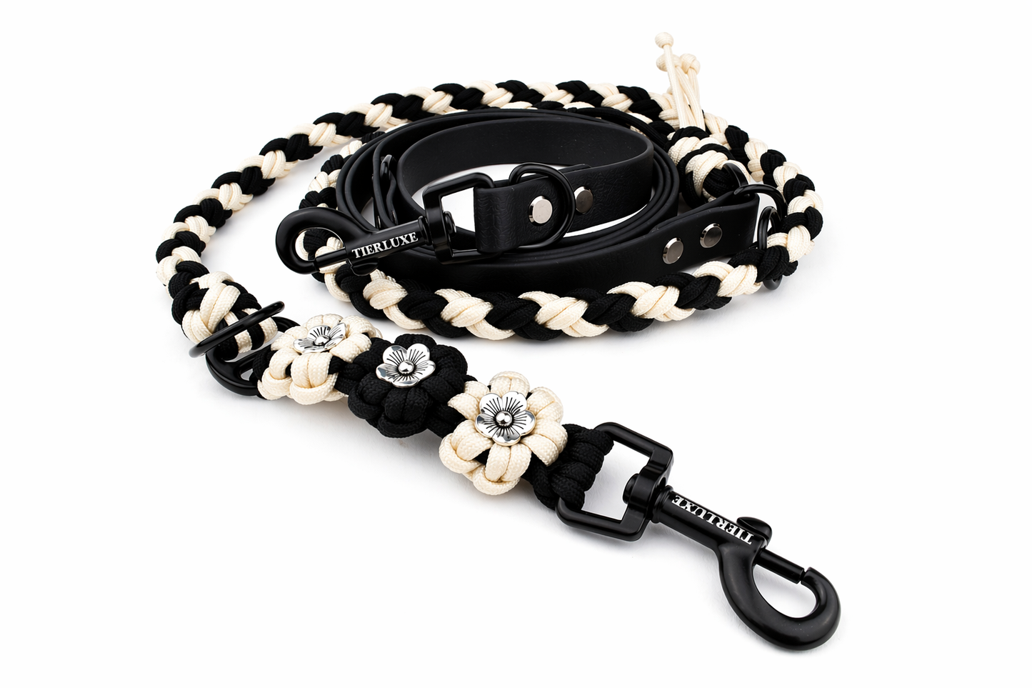 Hundeleine Tierluxe Blumen Biothane Paracord