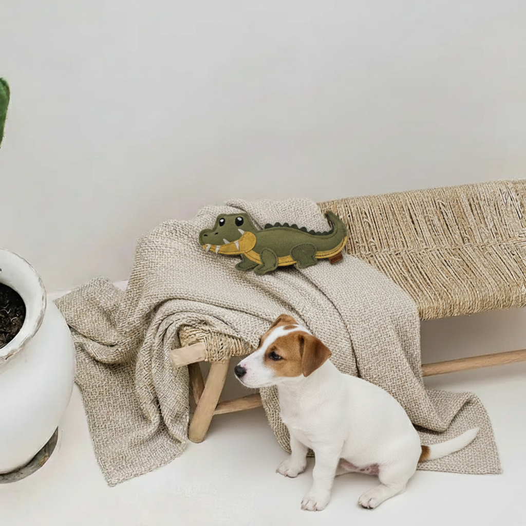 BUDDY. Hundespielzeug aus Leder "Krokodil"