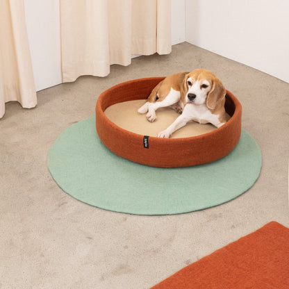 Lora Hundekorb Hundebett rostrot 60 cm mit Inlay in Beige