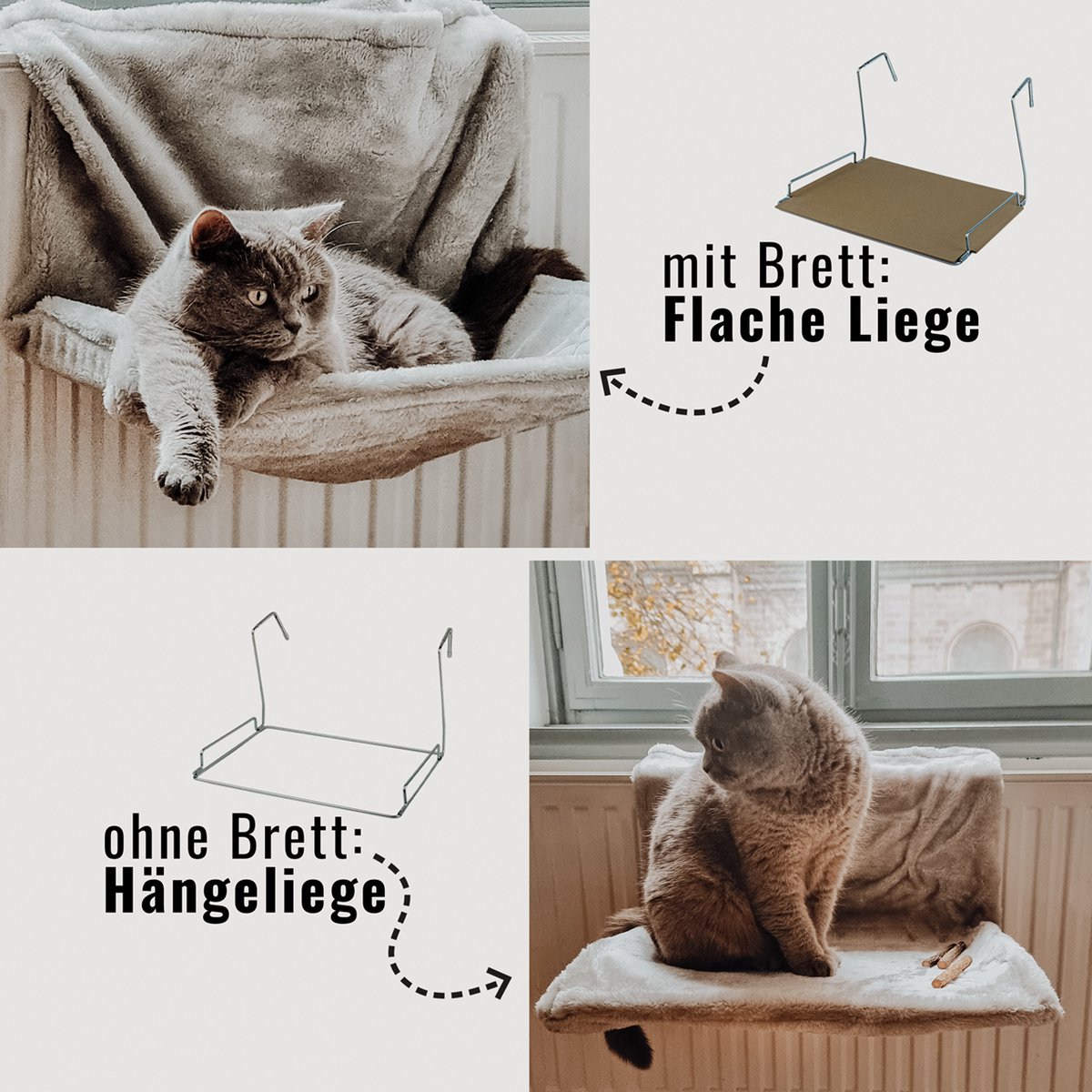 Kuschelige Heizkörperliege für Katzen