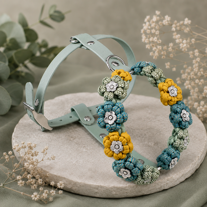 Hundegeschirr Blumen Tierluxe – Handgemacht aus Paracord und Biothane